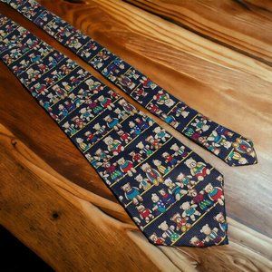 A Rogers Mens Necktie Teddy Bear Holiday Tie Designer Accessory Work Dad Gift